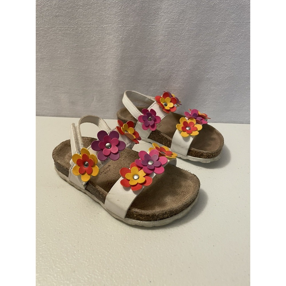 GIULIA PALAI Girl Leather Sandals Multicolor Flower Made in Italy Size 7